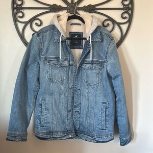 Hollister Jean Jacket size Large with hoodie